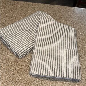 Norwex Gray and White Striped Towels